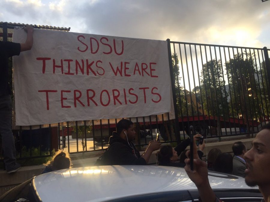 Hundreds of students protest President Hirshman regarding BDS posters