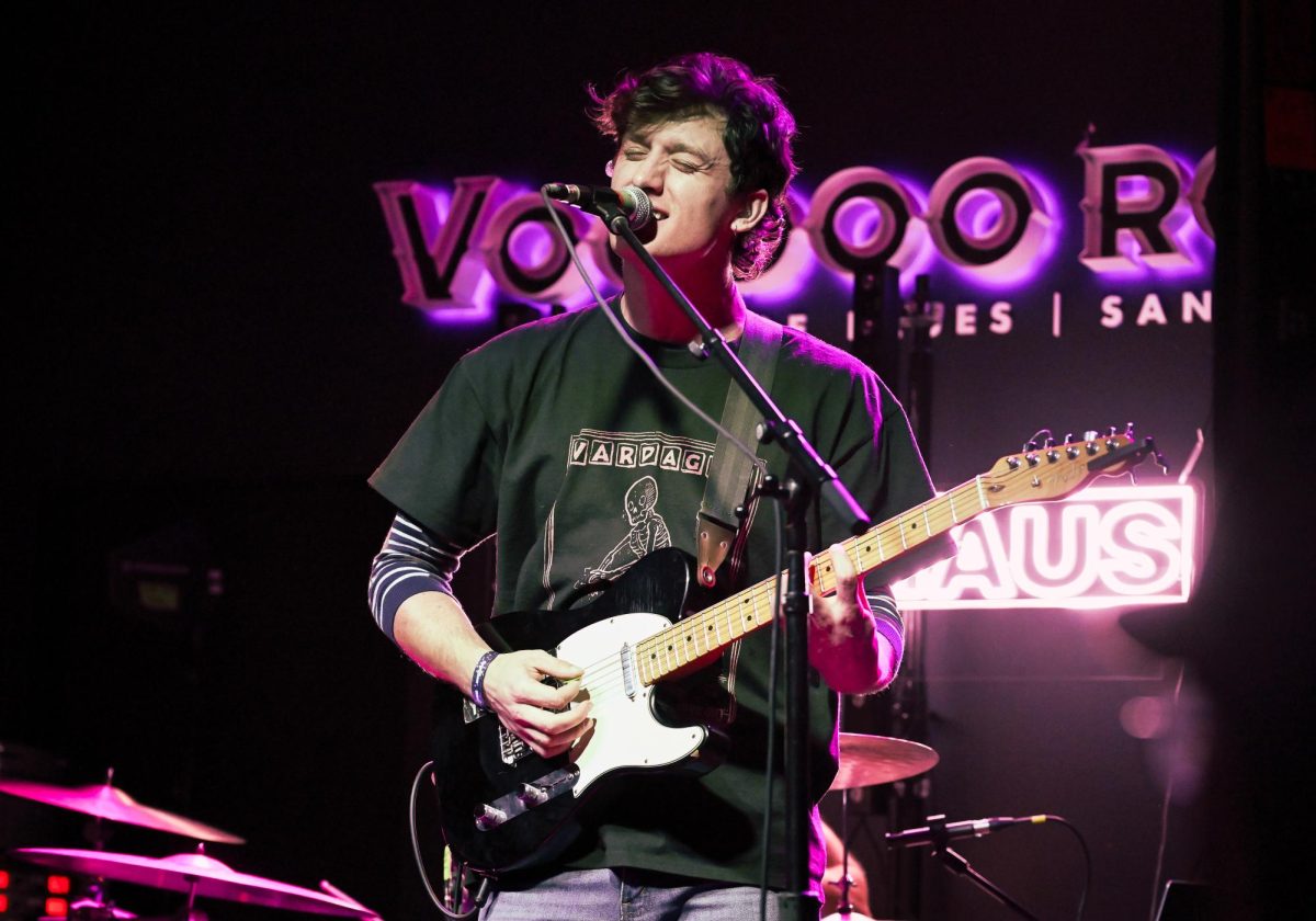 Lead Singer Lawrence Pruitt of Yam Haus performing in the Voodoo Room at House of Blues on Nov. 2, 2023.
